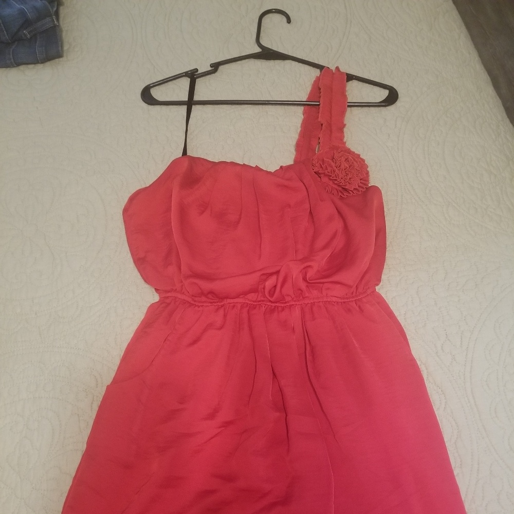 One shoulder City Triangles red dress
